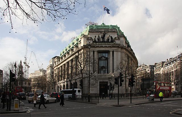 Australia House, the Australian High Commission's grand marble banking hall