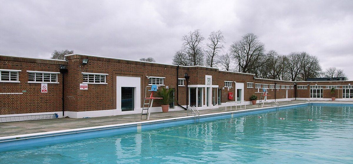Brockwell Lido, a 50-metre art deco lido from 1937 inside Brockwell Park, open all year round