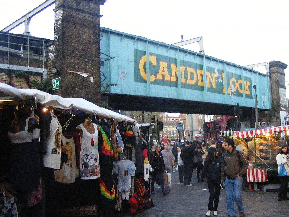 Camden Market, a cluster of canalside markets around Camden Lock and the Stables on Chalk Farm Road