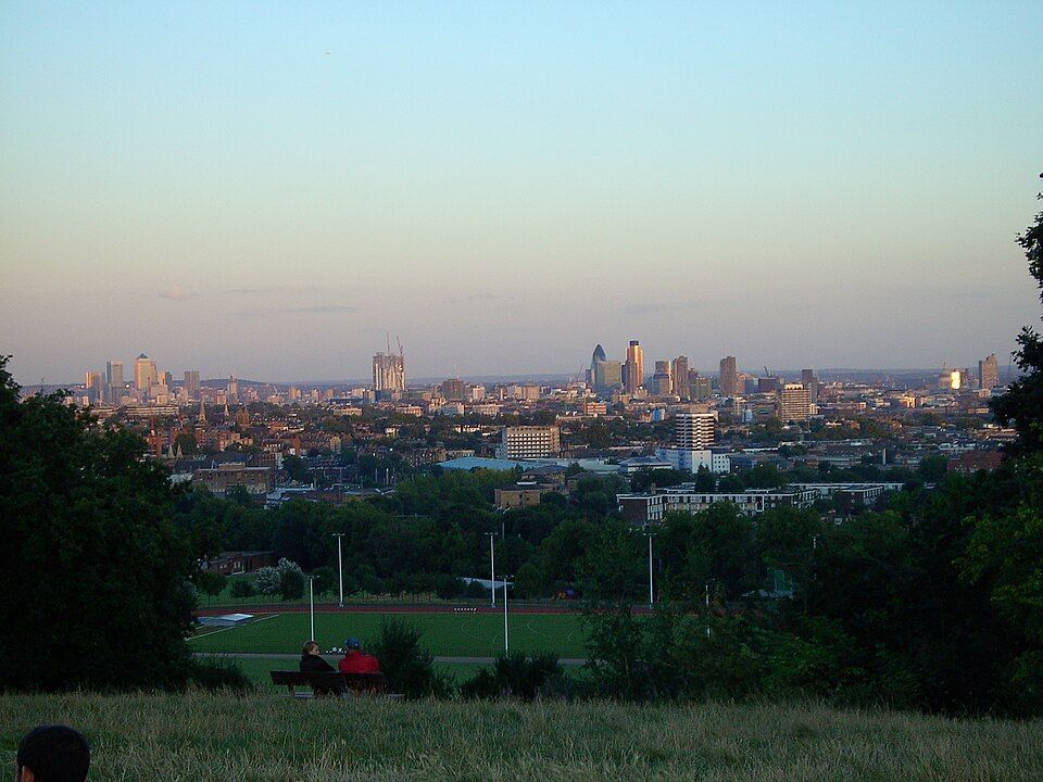 Parliament Hill, the best-known viewpoint on Hampstead Heath