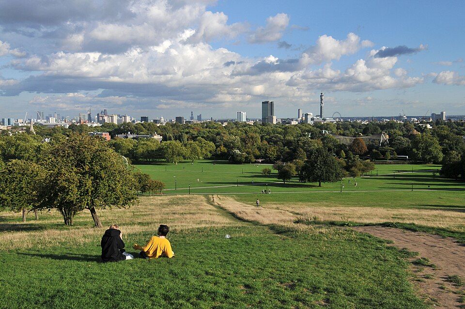 Primrose Hill, a grassy hill on the north edge of Regent's Park