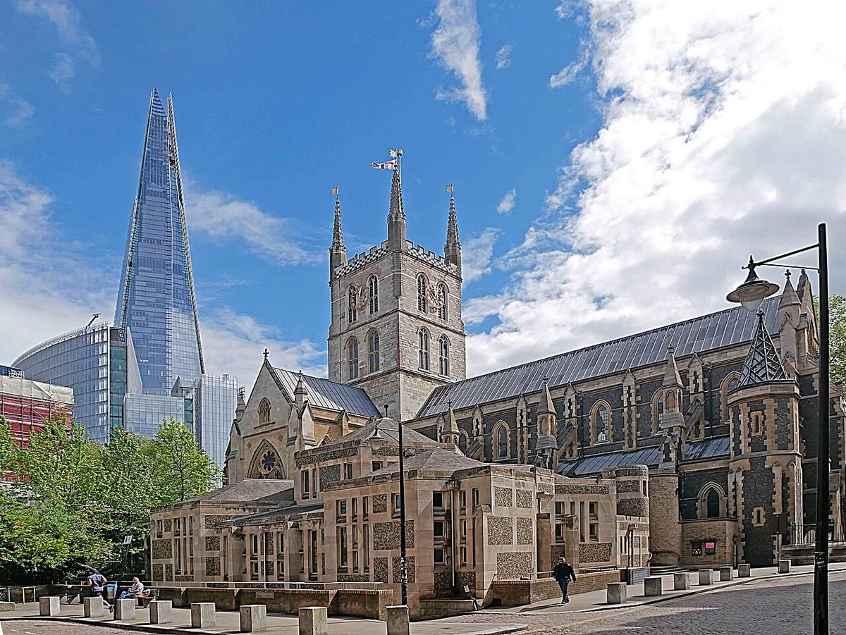 Southwark Cathedral, a Gothic cathedral dating from between 1220 and 1420, described as London's first Gothic church