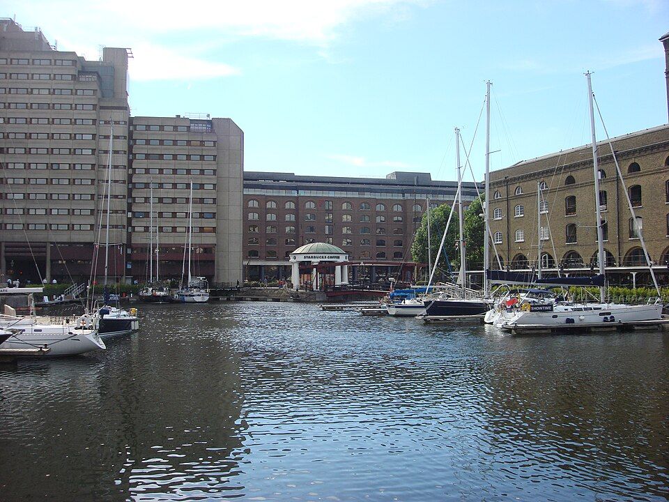 St Katharine Docks, Central London's only marina, just east of Tower Bridge