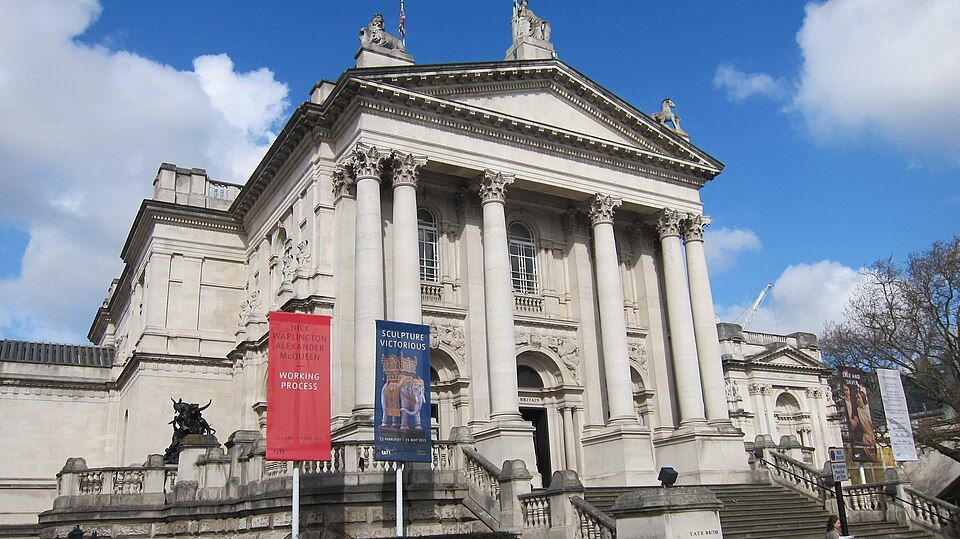 Tate Britain, a free gallery of British art from 1500 to the present, on the Thames at Millbank