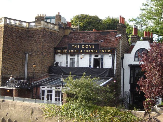 The Dove, a Grade II-listed riverside pub