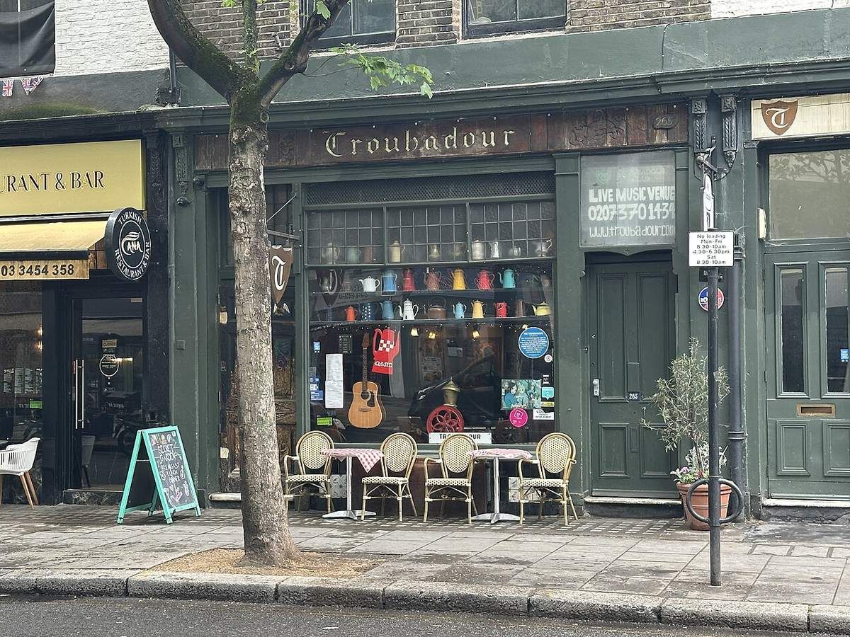 The Troubadour, a coffee house opened in 1954 in Earl's Court, now a live-music venue, restaurant, pub and secret garden